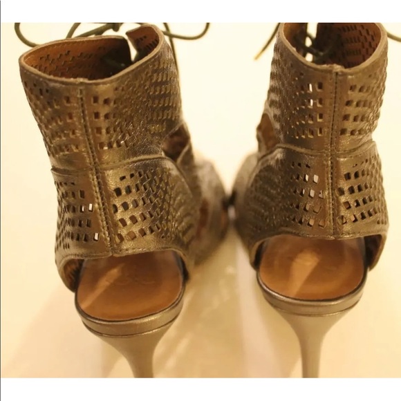 NWOT JOIE Women Gladiator Sexy Leather Shoes Metallic Bronze Sz 9.5 Stiletto - Picture 9 of 12
